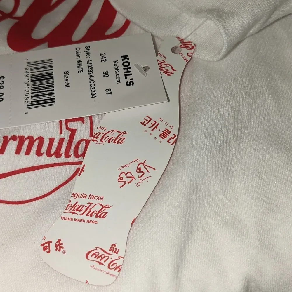 NWT Coca Cola Classic Original Formula Women's Long Sleeve Shrug Crop Top Medium - Picture 5 of 6